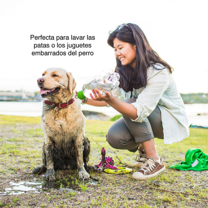 Kurgo Portable Outdoor Shower for Dogs | Dog Grooming Tool | Pet Bathing Gear | Dog Travel Accessories | Hiking, Beach, or Camping Supplies for Pets | Works with 2 Liter Soda Bottle | Mud Dog Shower