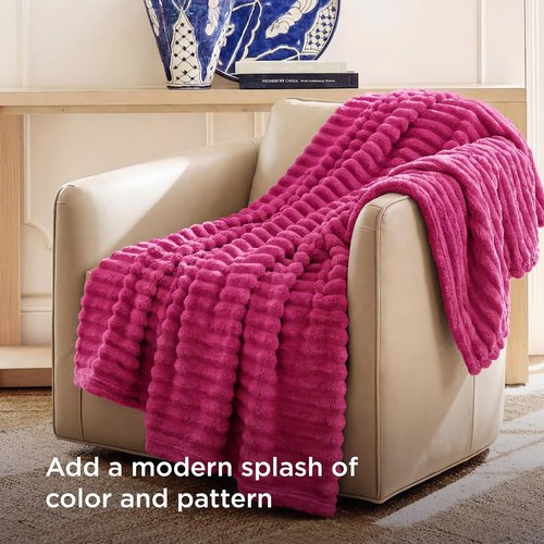 Bedsure GentleSoft Twin Blanket - Cozy Hot Pink Throw for Women & Girls, 66x90 Inches