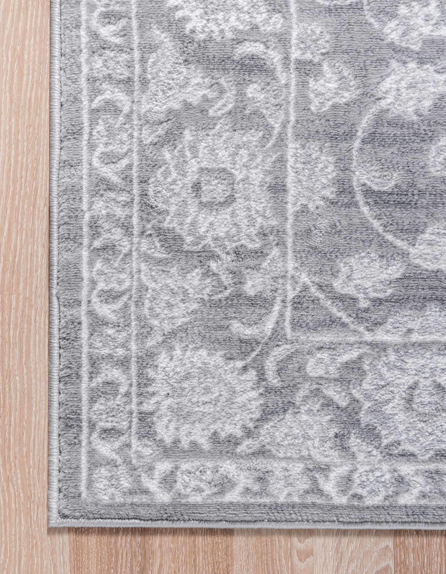 Unique Loom Boston Collection Area Rug - Floral (7' 10" x 10' Rectangle, Gray/ Ivory)