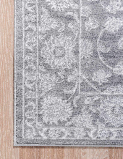 Unique Loom Boston Collection Area Rug - Floral (7' 10" x 10' Rectangle, Gray/ Ivory)