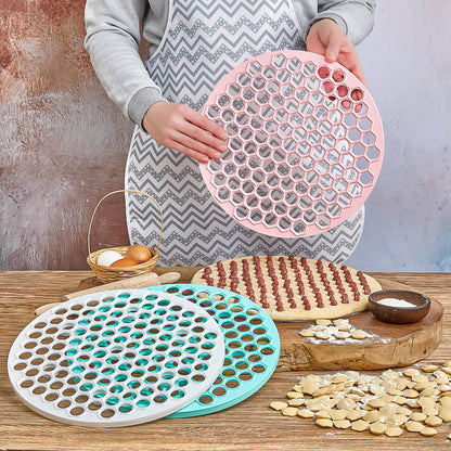 Pratic Circle Ravioli Mold - Small Holes, 121 Dough Rounds - 12.5" Dough Cutter, Manti Maker - White