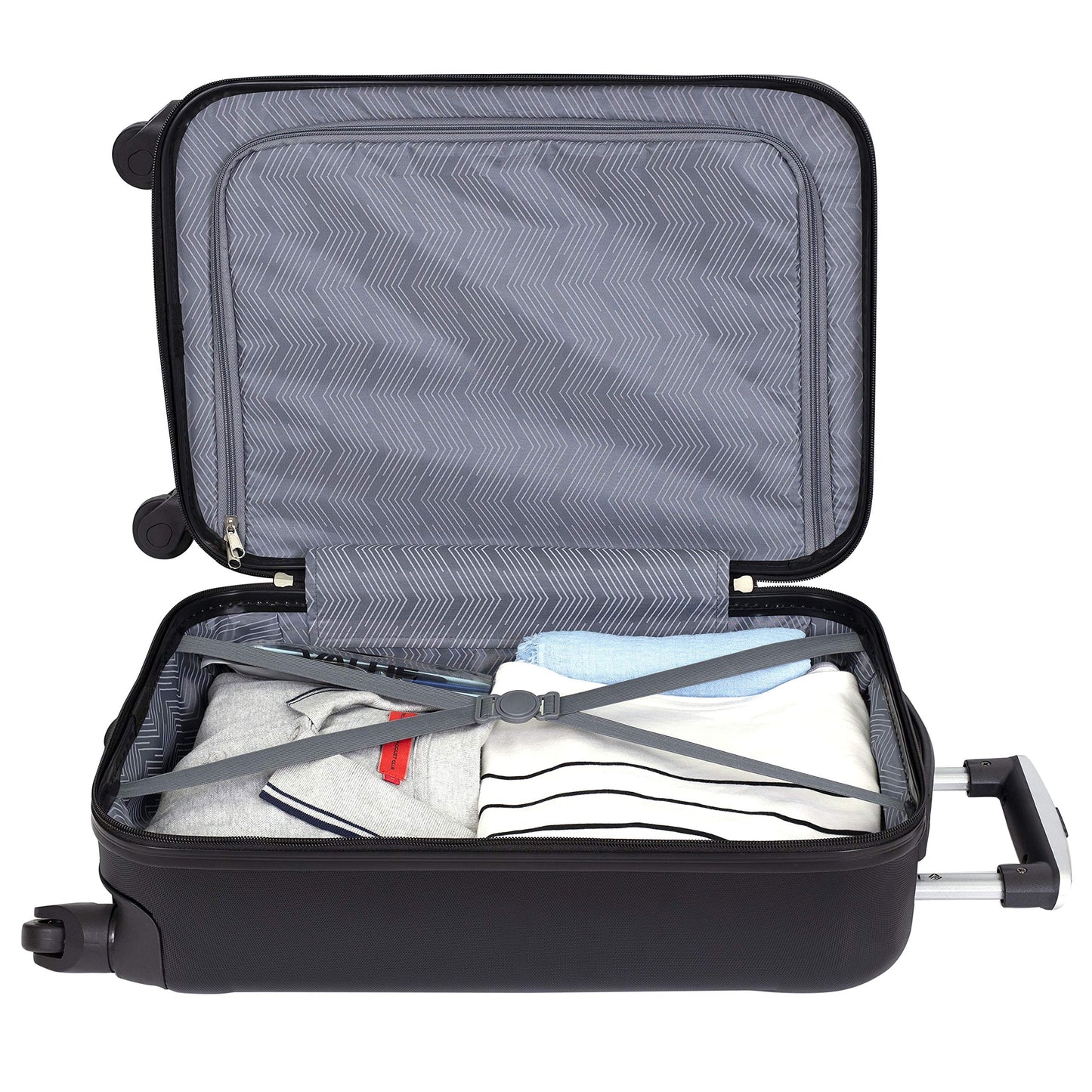 Travelers Club Cosmo Luggage, Black-2 Piece Set (28"/20")