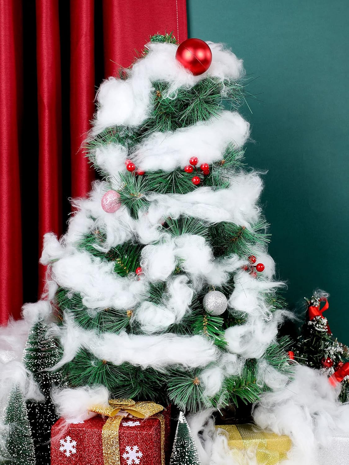 Riakrum Fake Snow | Fluffy Artificial Snow Decor for Winter Mantle | 240g Cotton Snow
