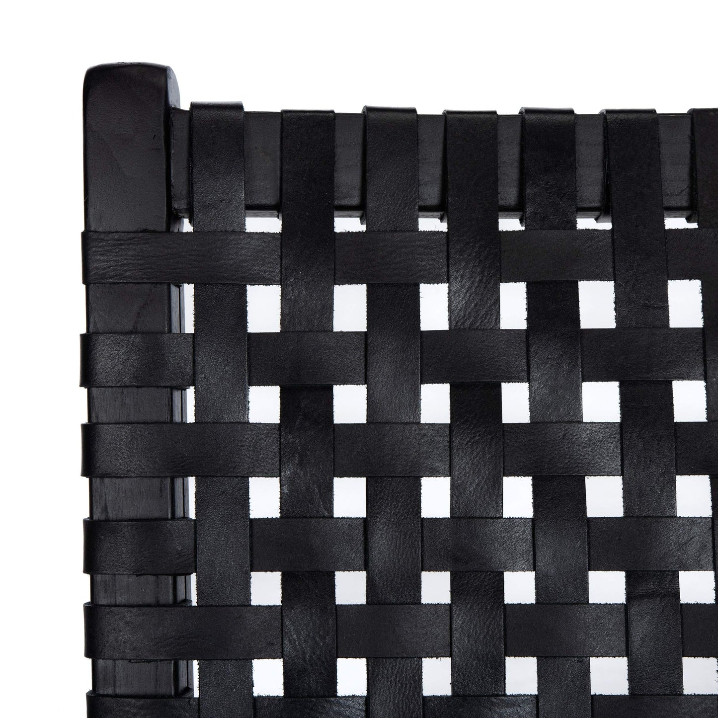 Safavieh Home Luna Black and Black Leather Woven Accent Chair
