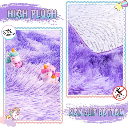 Super Fluffy Rug for Bedroom, 4x6 Shag Fuzzy Area Rug for Living Room, Non Slip Throw Rugs for Kids