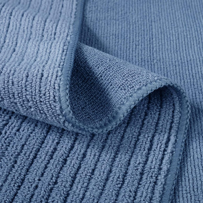 12 Pack 16x28 POLYTE Premium Microfiber All-Purpose Ribbed Terry Kitchen Towel, (Blue, Gray, Teal, in)