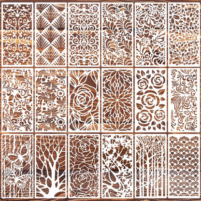 Stencils for Crafts Reusable Texture Stencils Background Stencil Leaf Floral Templates for Painting on Wood Furniture Card Canvas Paper Scrapbook