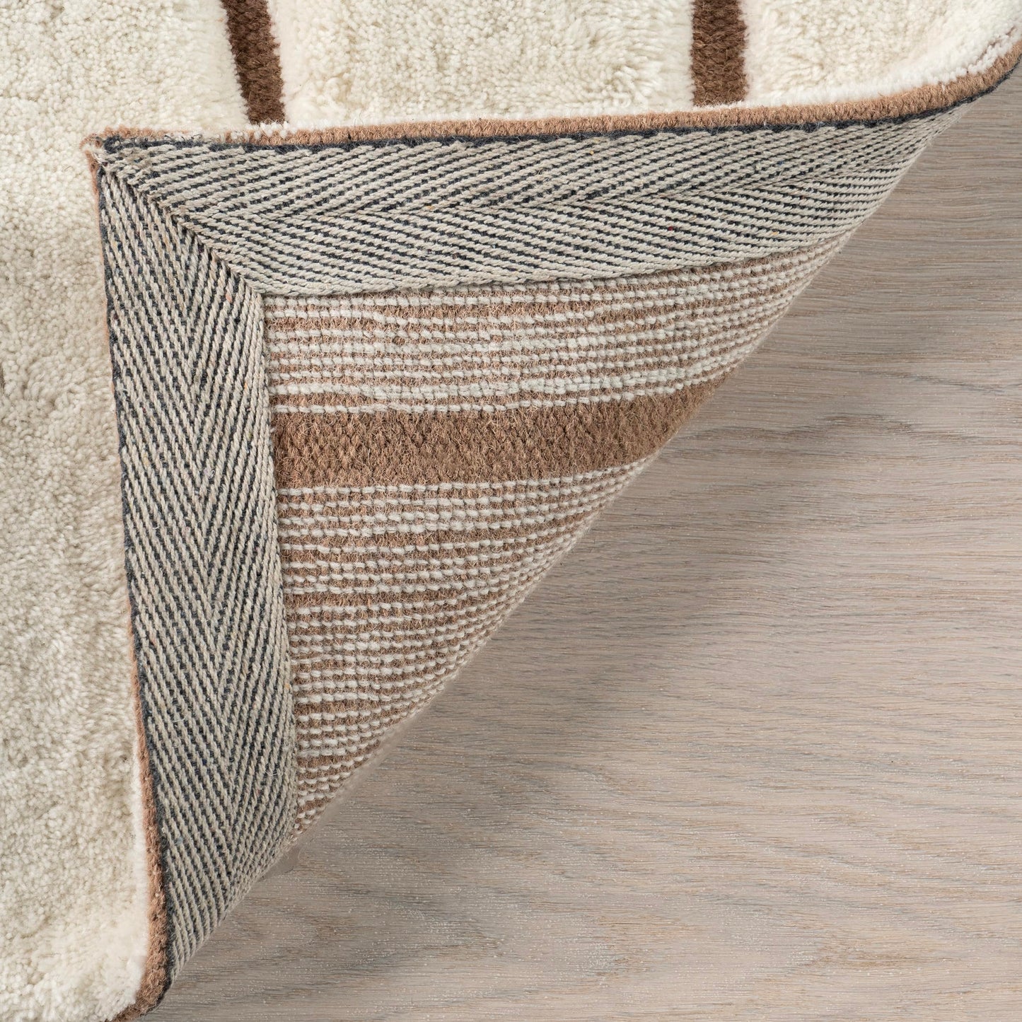 Rugs USA Nazco Cream, 6' x 9', Handmade, Abstract, New Zealand Wool, Soft and Cozy, High Traffic, Stain Resistant, Easy Clean, Durable Runner for Bedroom, Living Room, Dining, Den, Foyer
