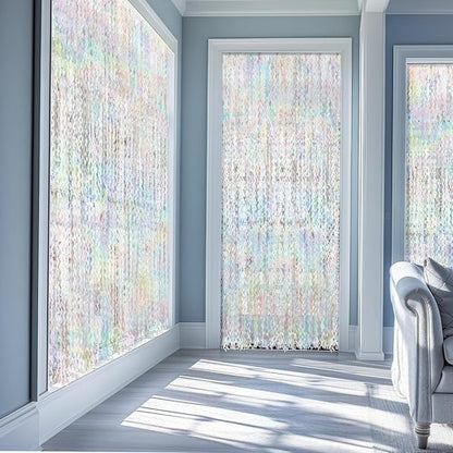 Iridescent Party Streamers Backdrop by [Brand Name] - Holographic Fringe Curtain | 3.3x6.6ft Tinsel for Events