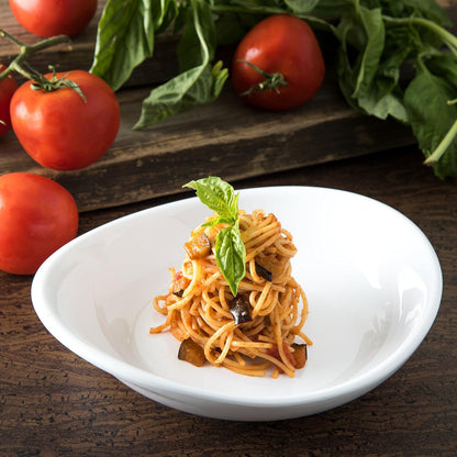 Carlisle FoodService Products Stadia Reusable Plastic Pasta Plate, Melamine, 9.5 Inches, White