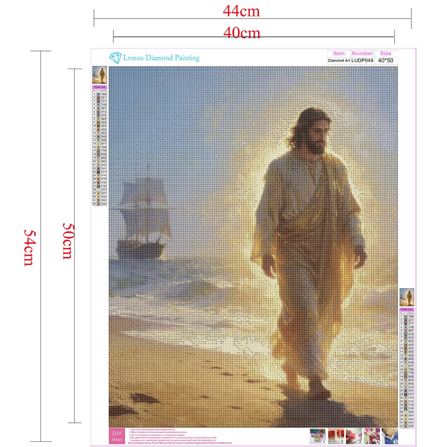 Lvmuu Jesus Diamond Painting Kits for Adults, Large 5D Full Square Drill Diamonds Art Kits for Beginners, Religions Paint By Number with Shiny Diamonds Beads DIY Gem Art Craft Home Wall Decor 40x50cm