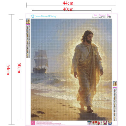 Lvmuu Jesus Diamond Painting Kits for Adults, Large 5D Full Square Drill Diamonds Art Kits for Beginners, Religions Paint By Number with Shiny Diamonds Beads DIY Gem Art Craft Home Wall Decor 40x50cm