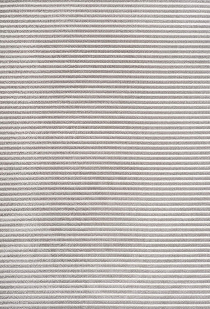 3x5, (SCN102D-3) JONATHAN Y Aarhus High-Low Striped Indoor/Outdoor Area Rug Gray/Ivory, Minimalist Geometric, Classic