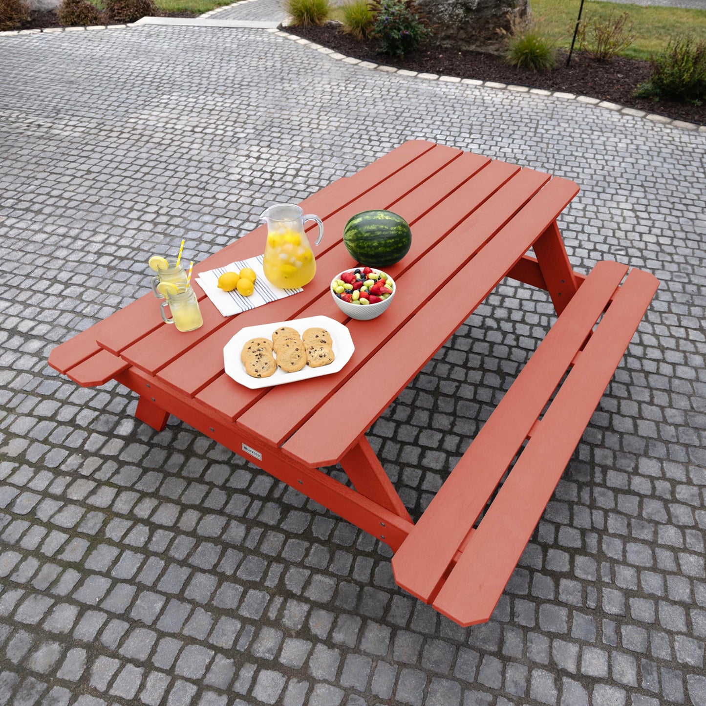 Highwood Hometown Picnic Table, 6 Foot, Rustic Red