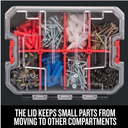 CRAFTSMAN VERSASTACK Storage Organizer, Small Parts Organizer, 8 Compartments, Lid Includes Secure Latch (CMST17827)