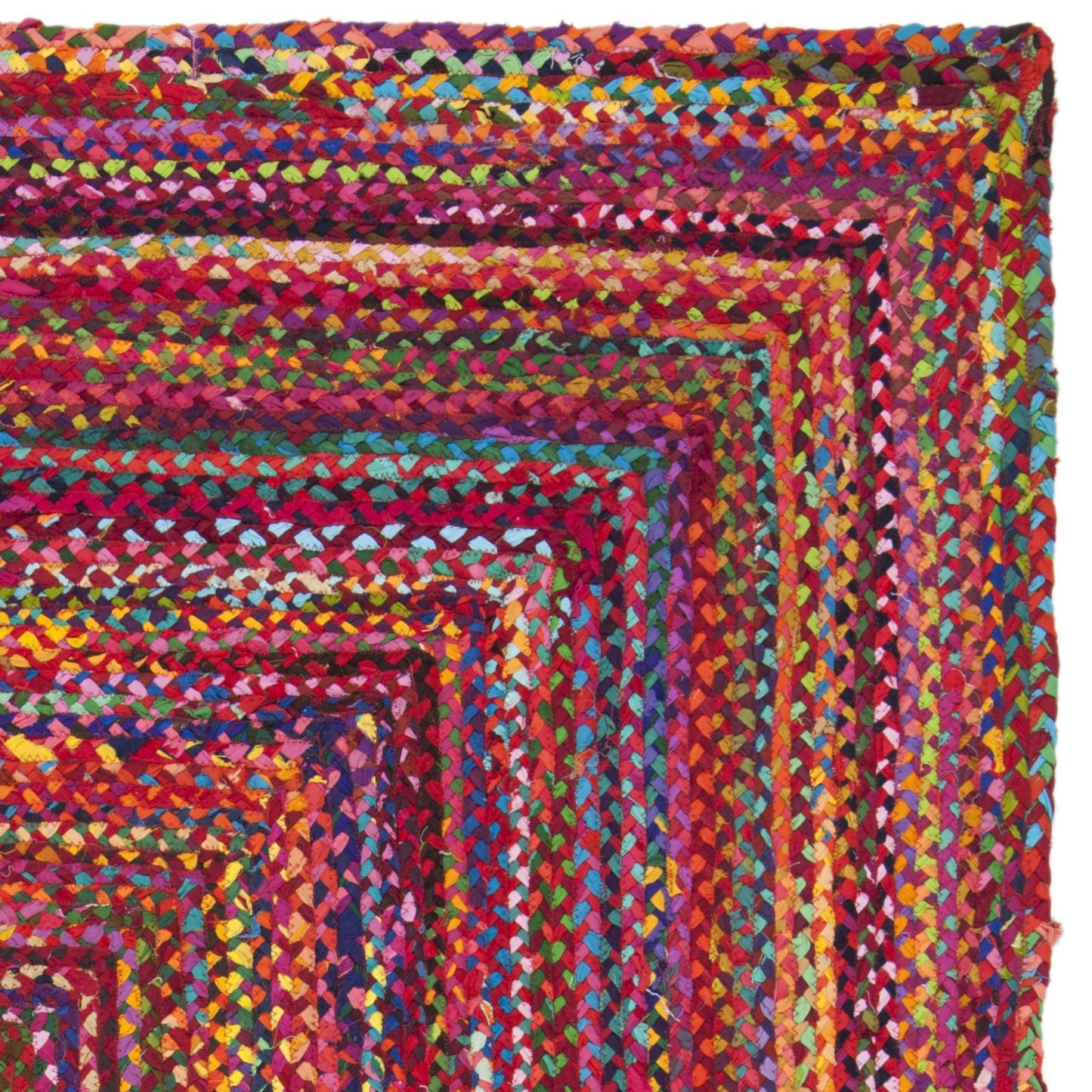 SAFAVIEH Area Rug 8x10 - Cape Cod Collection - Large - Red & Multi, Handmade Jute & Cotton, Woven Braided Design (CAP202A)