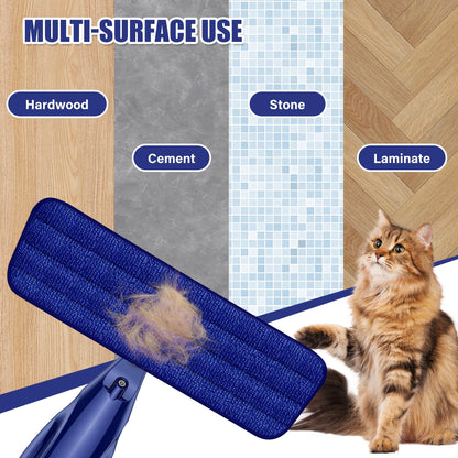 Microfiber Spray Mop for Floors Cleaning: Wet Dry Hardwood Floor Mops with 3 Washable Reusable Pads for Swiffer Powermop - Flat Mop with Sprayer for Tile Wood Laminate Vinyl Marble