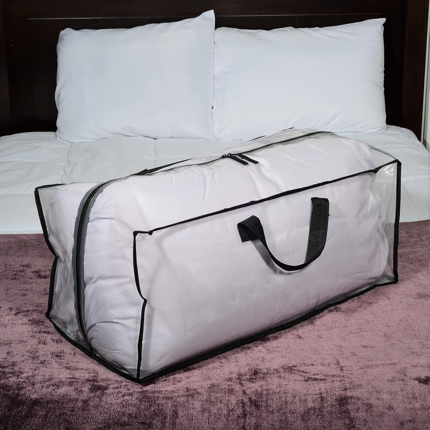 Clear Storage Bags, 3 Pack Zippered Moving Bags, Heavy Duty Transparent Totes for Packing and Organizing