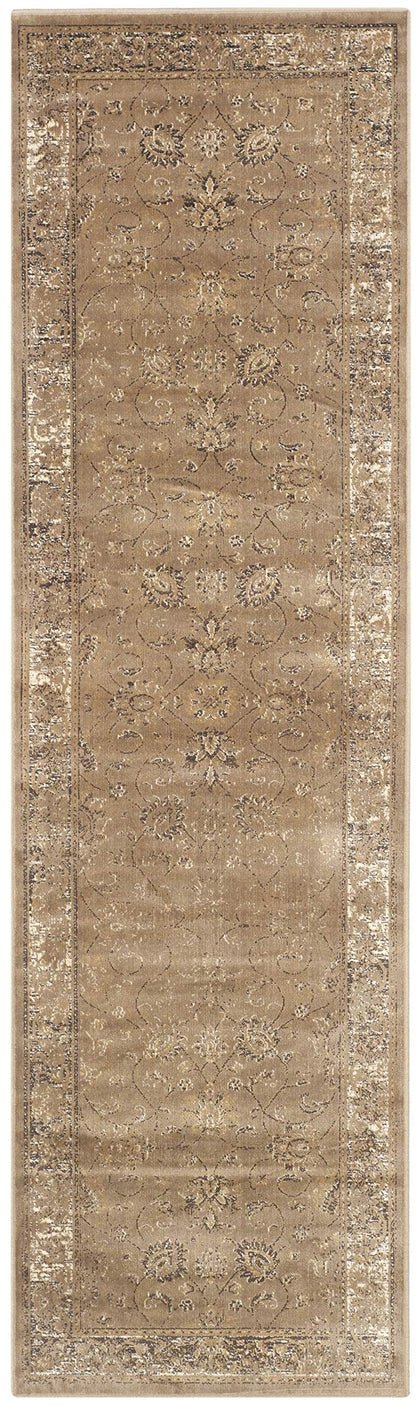 SAFAVIEH Vintage Collection Runner Rug - 2'2" x 8', Taupe, Oriental Distressed Viscose Design, Ideal for High Traffic Areas in Living Room, Bedroom (VTG117-1662)