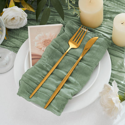 Xiomot 12 Pack Cheesecloth Napkins 20"x20" Sage Green Boho Gauze Cheese Cloth Napkins Bulk Rustic Dinner Table Decor for Wedding Bridal Baby Shower Party