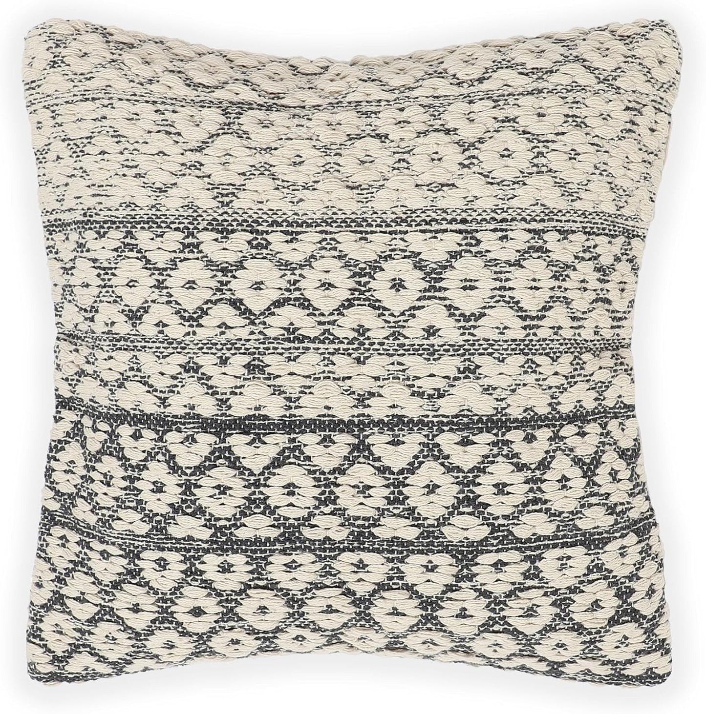 Set 100% (18x18 Pack 2 REDEARTH Tufted Throw Pillow Cushion Covers - Boho Textured Woven Decorative Cases for Couch