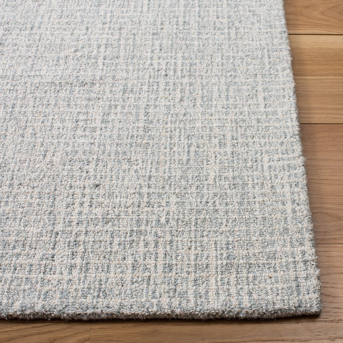 SAFAVIEH Abstract Collection Area Rug - 10' x 14', Light Grey & Ivory, Handmade Wool, Ideal for High Traffic Areas in Living Room, Bedroom (ABT468F)