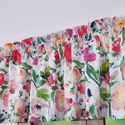 Blossom Watercolor Floral Window Valance by Barefoot Bungalow - 84 W x 19 L inches