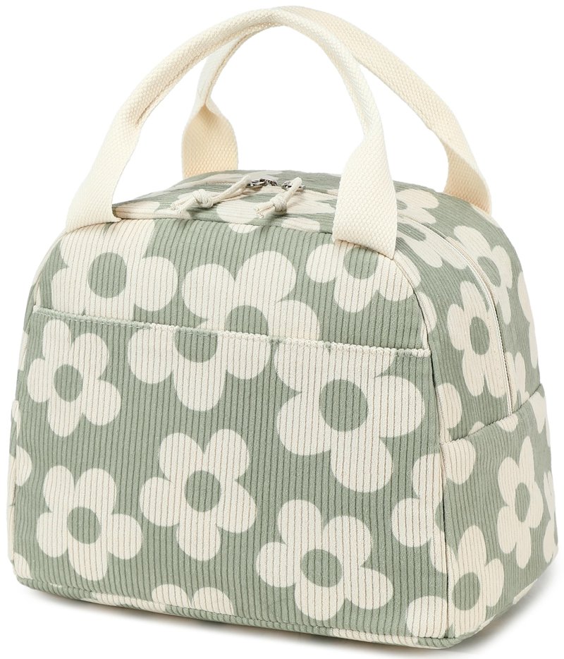 Bluboon Lunch Bag for Women Men Cute Corduroy Lunch Tote Bags Reusable Insulated Lunch Box Large Capacity Reusable Insulated Cooler for Work Picnic or Travel