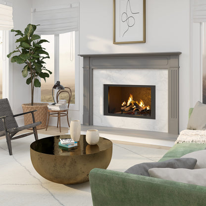 Pearl Mantels ARYB48110 Comfortable Transitional Styled Wood Mantel Surround, 48"W x 42"H, Unfinished