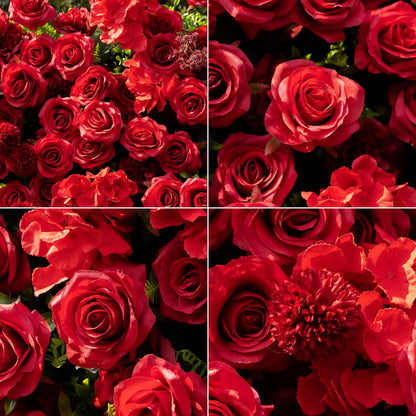 Artificial Luxury‌ Flower Wall Panels, Gorgeous 3D Silk Floral Backdrop for Wedding, Baby Show, Party and Home Decor, Quick Assembly/Storage, Both Eco ＆ Pet Friendly, 4ft*8ft