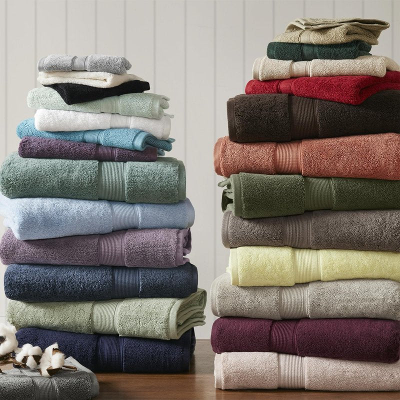Madison Park 800GSM Bathroom Towel Set of 8 100% Cotton Bath Towel Set for Bathroom Luxurious Highly Absorbent 2 Bath Towels 2 Hand Towels 4 Washcloths Quick Dry Spa Quality Light Blue