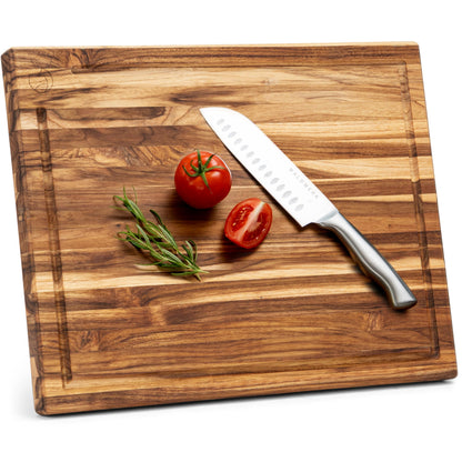 WALDWERK Large Teak Wood Cutting Board (18 x 14 x 1,2") - Solid Wood Cutting Board - Large Teak Wood Chopping Board - Wooden Butcher Block for Kitchen