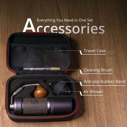 1Zpresso J-Ultra Manual Coffee Grinder Iron Gray, Conical Burr, Foldable Handle, Magnet Catch Cup Capacity 40g, Numerical Adjustable Finely Setting, Faster Grinding Efficiency Ideal for Espresso