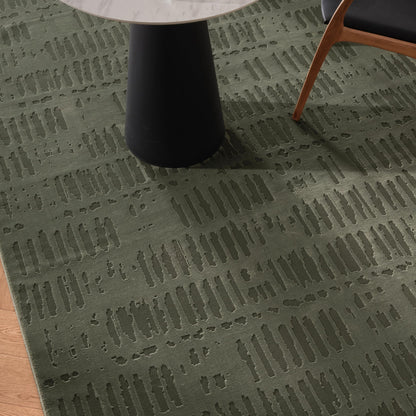 Revival Rugs Shell 8'x10' Area Rugs for Living Room Bedroom Dining Room - Washable, 100% Recycled, Oeko-TEX Certified, Modern, Medium Pile, Green