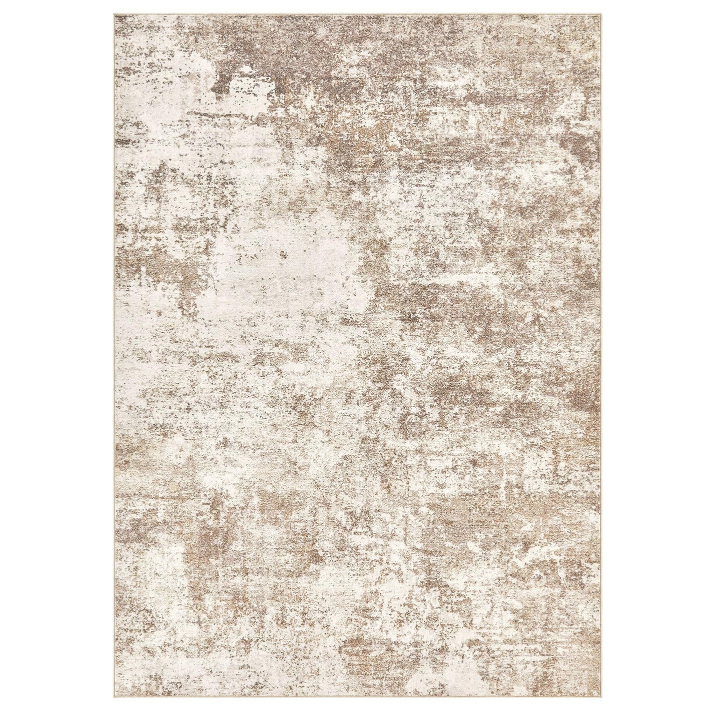 Micgeek Area Rug Living Room - 12X15 Abstract Washable Large Soft Foldable Non Slip Rug Neutral Modern Low Pile Carpet for Bedroom Nursery Dining Room Farmhouse Home Office Indoor - Brown