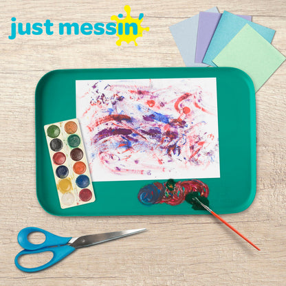 Just Messin' Silicone Art Mat Bundle – 12”x18” Mat with High .6" Edge, Blue & Green, Non-Slip, Heat Resistant for Crafts, Resin,Paint & Jewelry-Making