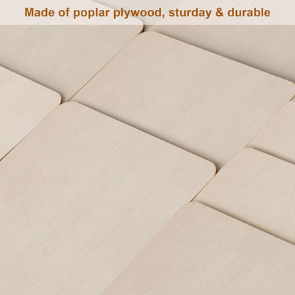 Fuyit Unfinished Wood Pieces, 50Pcs 3 x 3 Inch Blank Natural Wood Square Wooden Cutouts Board for DIY Crafts Painting, Scrabble Tiles, Coasters, Decoration