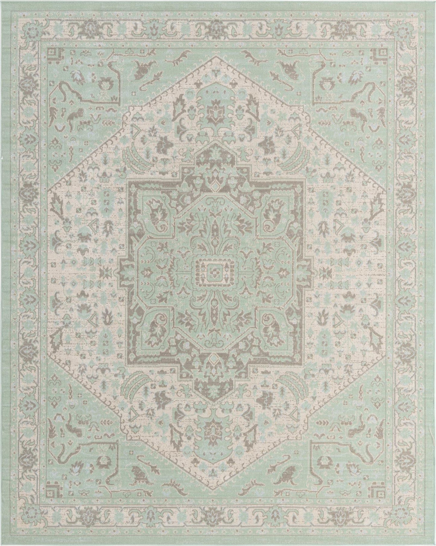Unique Loom Whitney Collection Area Rug - Milano (10'x 14' Rectangle, Mint/ Ivory)