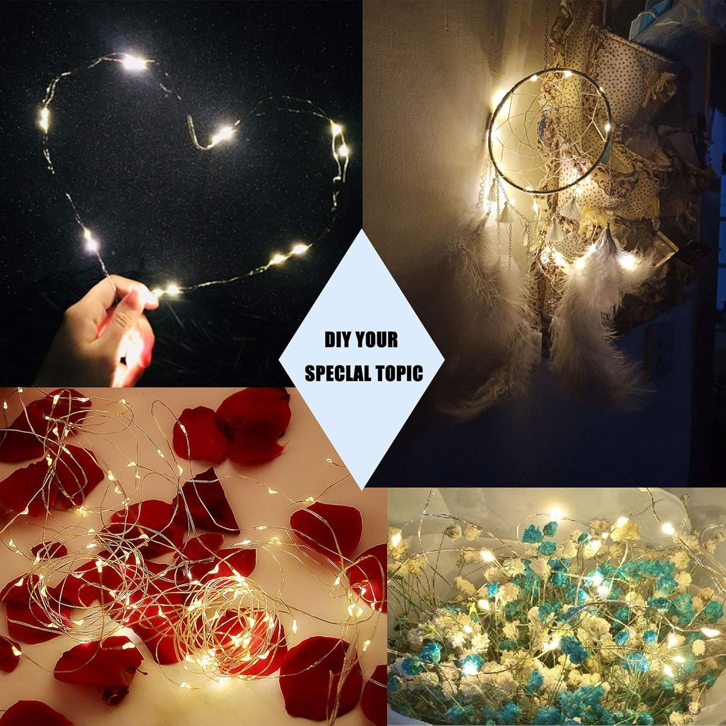 24 Packs 10.2FT 30LEDs Fairy Lights Battery Operated LED String Light Waterproof Copper Wire Firefly Light Mini Starry