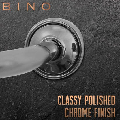 BINO Expandable Curved Shower Curtain Rod - Polished Chrome, 48" to 72" Adjustable | Easy Install, Rust-Resistant