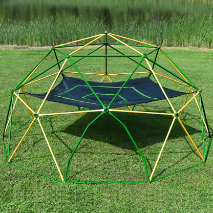 Virubi 13 FT Climbing Dome with Hammock for Kids 3-10, Outdoor Play Equipment Supporting 1000 lbs, Anti-Rust Jungle Gym, Easy Assembly Geometric Dome Climber Play Center