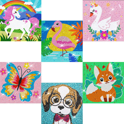 Labeol Diamond Art Kits for Kids Crafts for Girls Ages 6-8-10-12 Easy to DIY Creative Diamond Art Sticker Craft by Numbers Kits for Kids and Adult Beginners (6 Pack Dream)