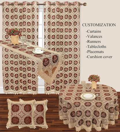 Simhomsen Burgundy Lace Table Runner, 16 × 108 Inch Long