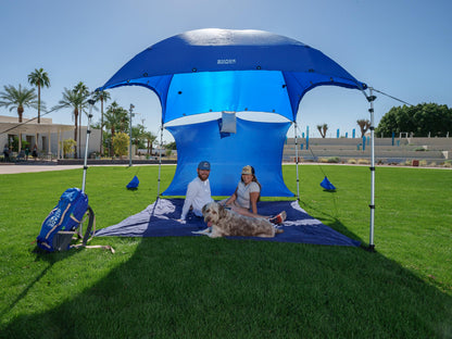 Shade ECO Basecamp Pop up Beach Tent Sun Shelter | 9.5x6.5 Ft Beach Cabana, Portable Sun Shade Canopy, Beach, Picnic, Backyard, Pool | Grass Anchors