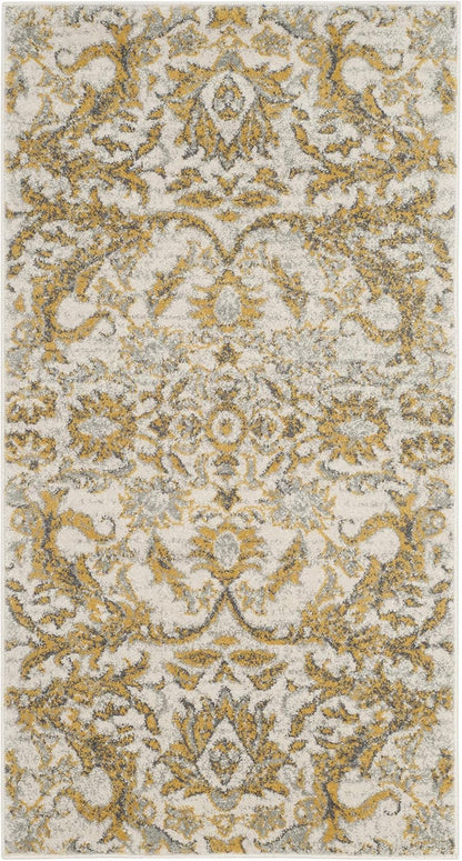 SAFAVIEH Evoke Collection 2'2" x 4' Ivory/Gold EVK238S Non-Shedding Accent Rug for Living Room Bedroom
