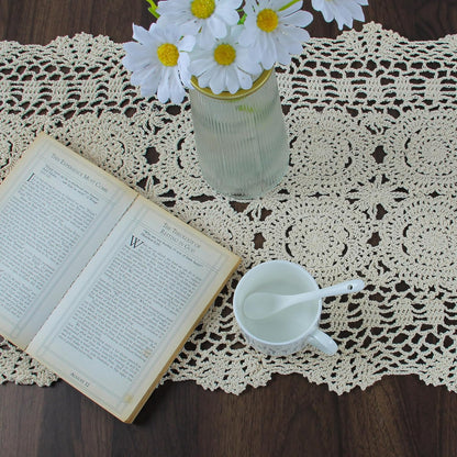15 60 inch kilofly Handmade Crochet Cotton Lace Table Runner Tablecloth, x