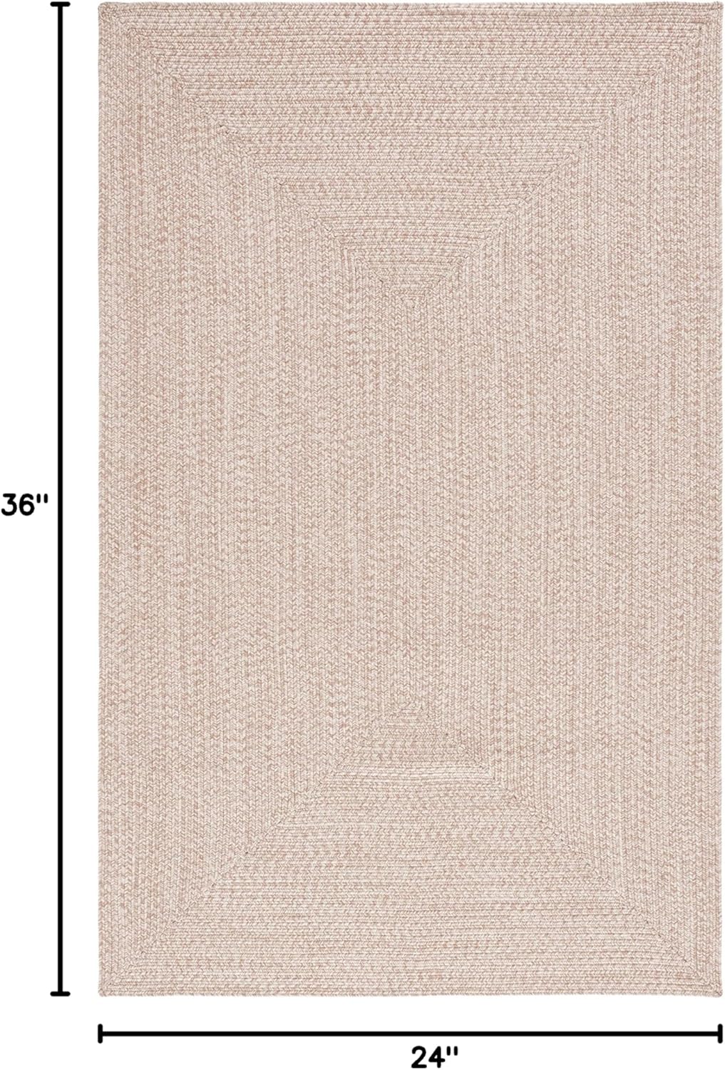 2' 3', (BRA201B) SAFAVIEH Washable Rug Outdoor Braided Collection - x Natural, Handmade & Reversible, Non-Shedding