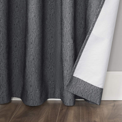 Sun Zero Noir Dimensional Thermal Extreme Total Blackout Grommet Curtain Panel, 52" x 84", Charcoal Gray