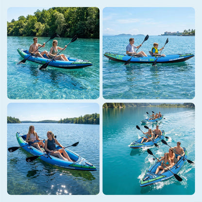 GarveeLife Inflatable Kayak,2-Person Kayak for Adults 12.5FT/450 LBS Weight Capacity,Portable Touring Kayak Canoe with Paddle, Kayak Seat, Pedal, Hand Pump and Bag