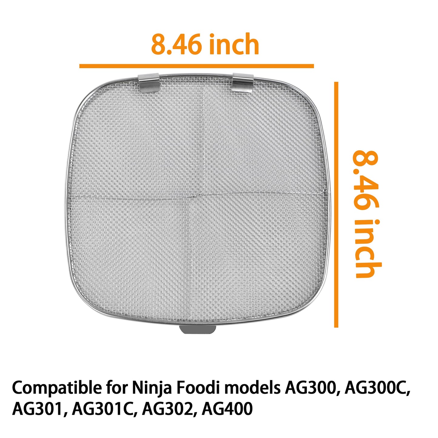 Replacement Splatter Shield for Ninja Foodi AG301,Accessories for Foodi 5-in-1 Indoor Grill,Stainless Steel Fine Mesh Splatter Screen for Ninja AG300, AG300C,AG301C, AG302, AG400